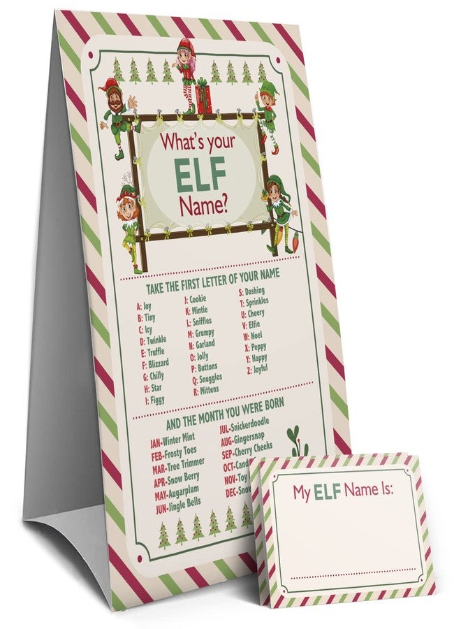 Muruseni Christmas Games Sign - What's Your Elf Name Game, Christmas games for families, Christmas Party Games, Holiday games(23CB) - Image 1